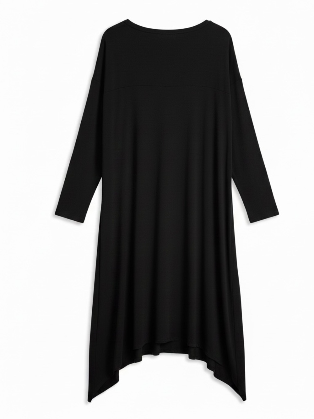 Rohb by Joyce Azria Black Relaxed Fit Asymmetrical Lagenlook Midi Dress Large - Picture 3 of 10